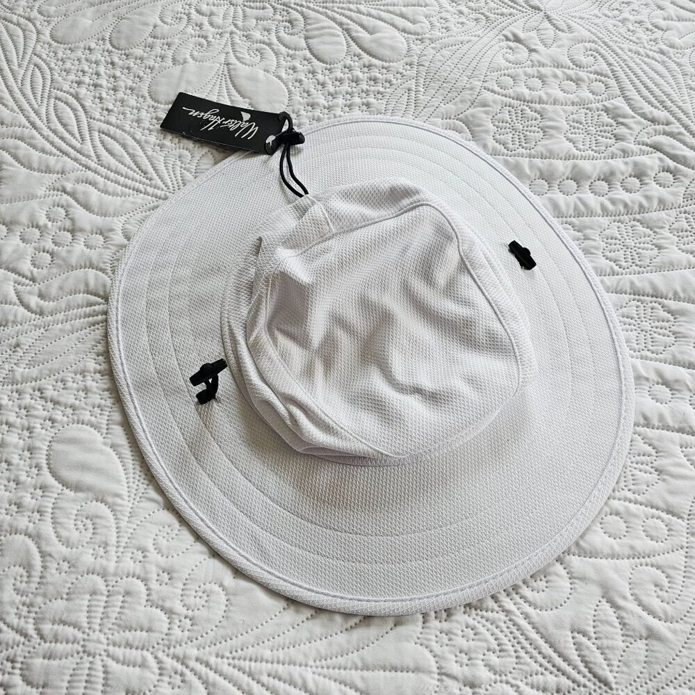 Walther Hagen Mens Wide Brim Sun Hat OSFA White Polyester Durable Lightweight